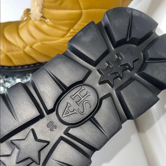 Ash Mustard Quilted Ankle Boots with Black Sole - Picture 6 of 6